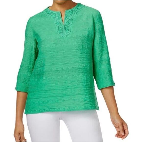 Alfred Dunner Mint Green Women's Blouse - Picture 1 of 14